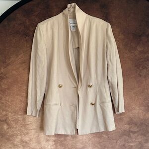 Chic Beige Blazer with Gold Accents
